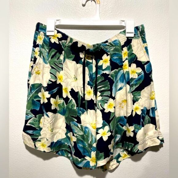 J.Jill shorts tropical floral beach resort summer relaxed fit women’s M - Picture 5 of 10